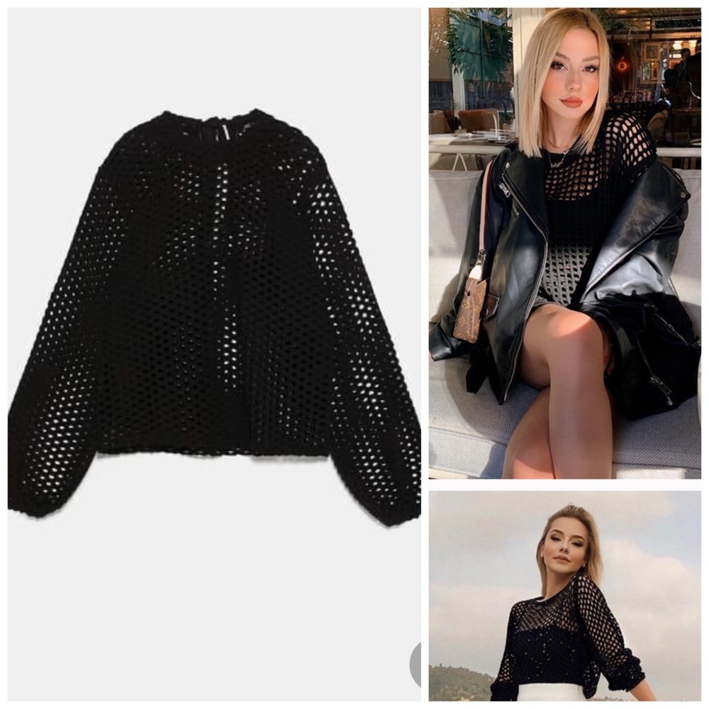 Zara Mesh Top Tie In the Back